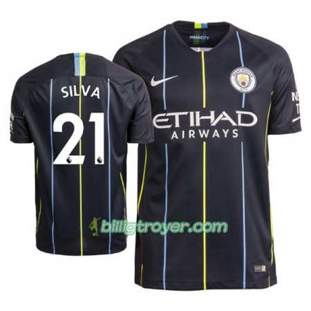Billige Fotballdrakter Manchester City David Silva 21 Bortedraktsett 2018/19 Kortermet